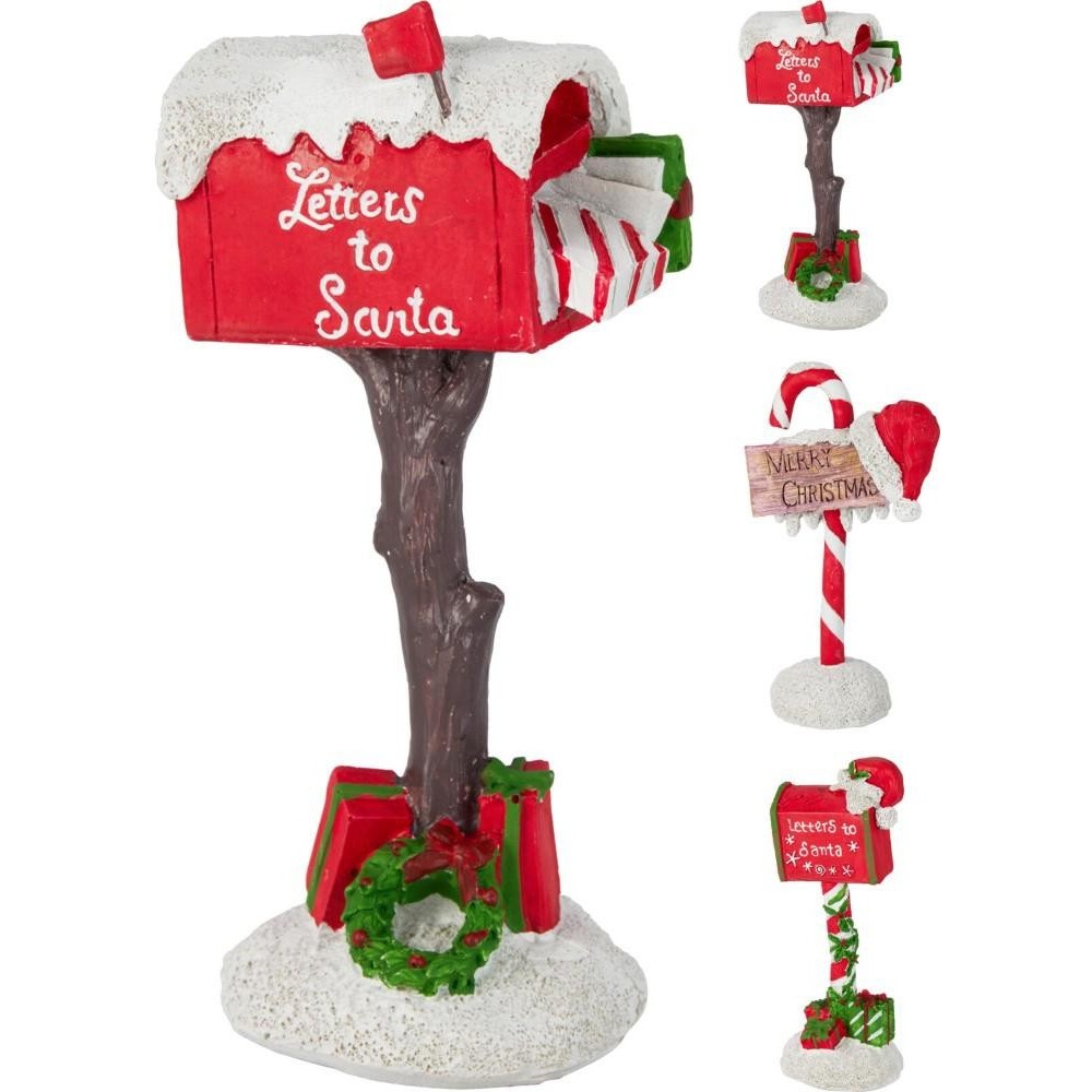 MAILBOX NATALE RESINA 17CM 3AS